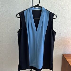Tahari small blue women’s work blouse sleeveless small
